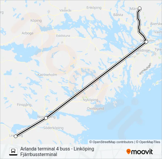 VY EXPRESS Bus Line Map