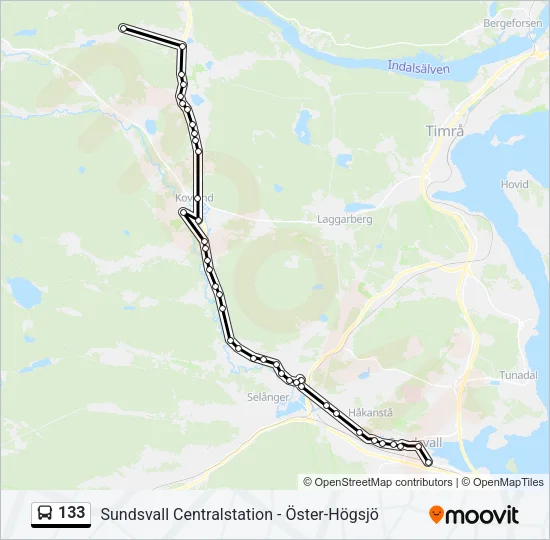 133 Bus Line Map