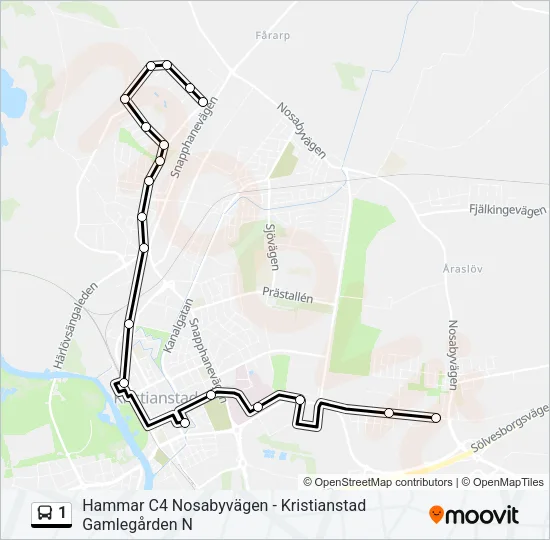1 Bus Line Map