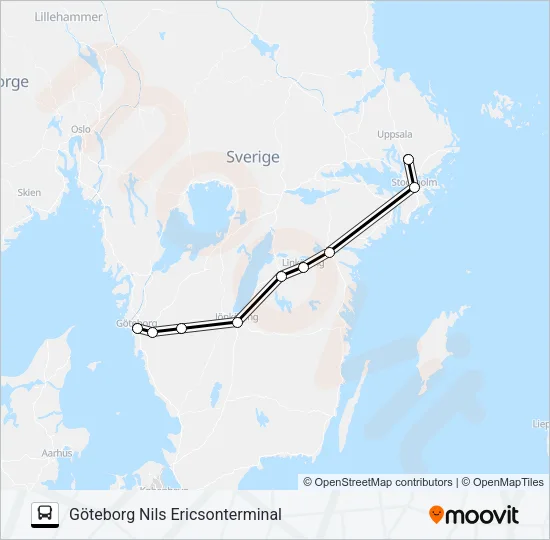 VY EXPRESS Bus Line Map