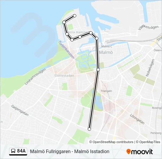 84A Bus Line Map