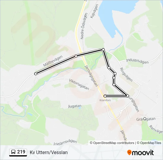 219 Bus Line Map