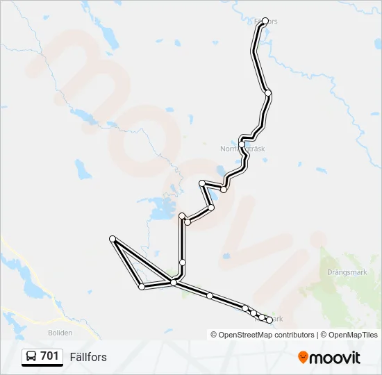 701 Bus Line Map