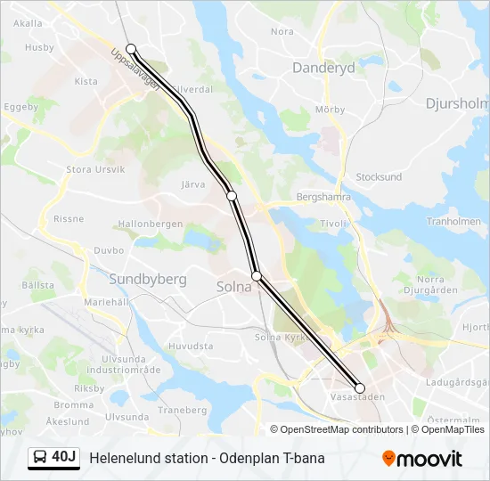 40J Bus Line Map