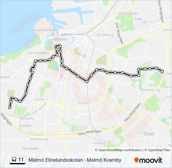 11 Bus Line Map