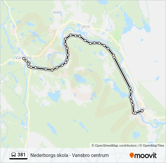381 Bus Line Map