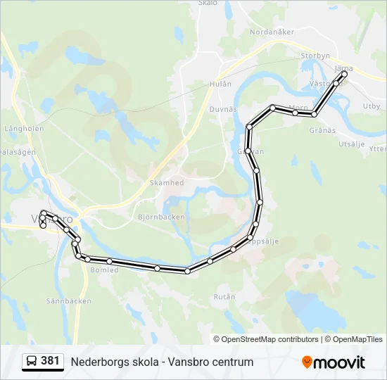 381 Bus Line Map