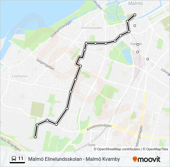 11 Bus Line Map