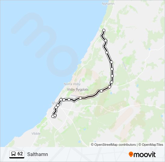 62 bus Line Map