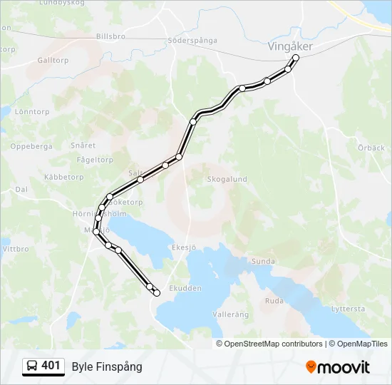 401 Bus Line Map