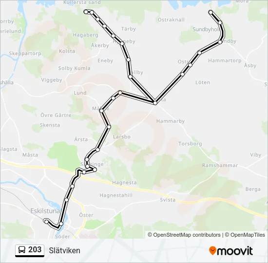 203 Bus Line Map