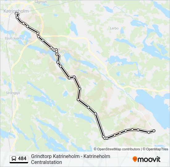 484 Bus Line Map