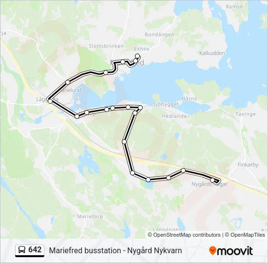 642 buss Linje karta