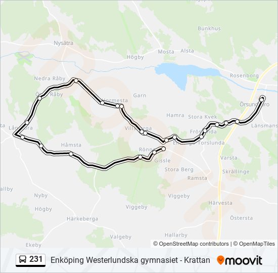 231 bus Line Map