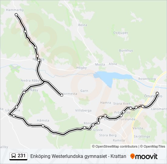 231 bus Line Map