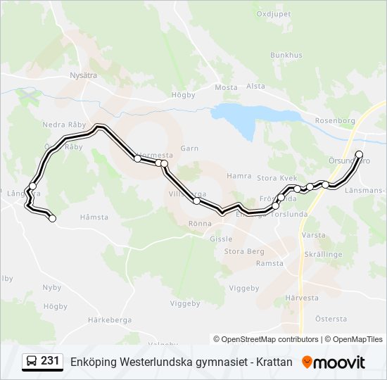 231 bus Line Map