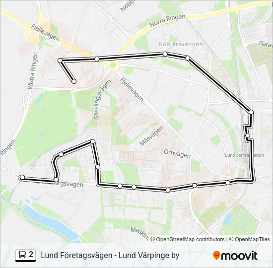 2 Bus Line Map