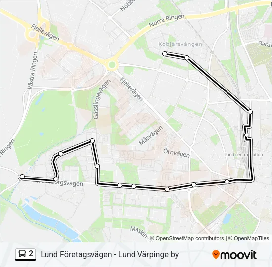 2 Bus Line Map