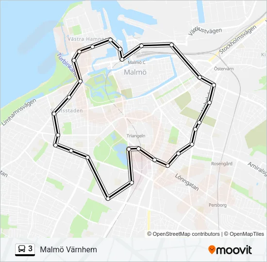 3 Bus Line Map