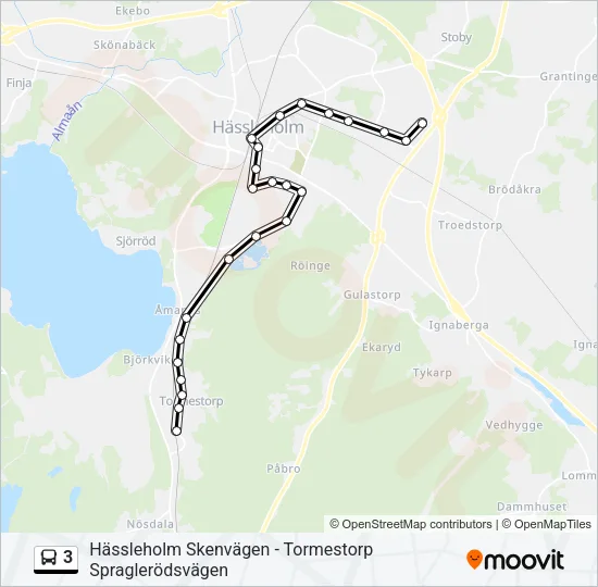3 Bus Line Map