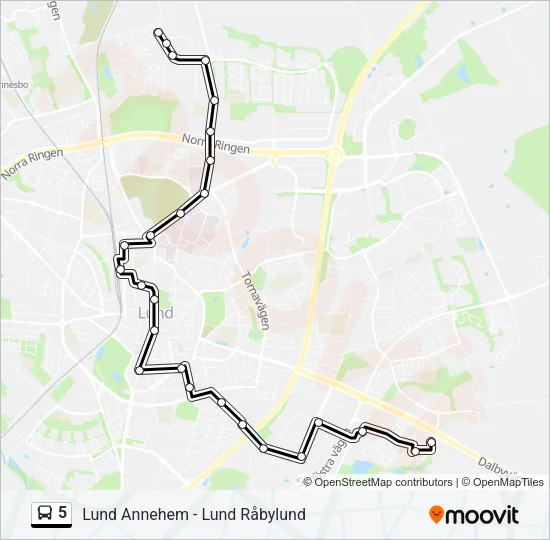 5 Bus Line Map