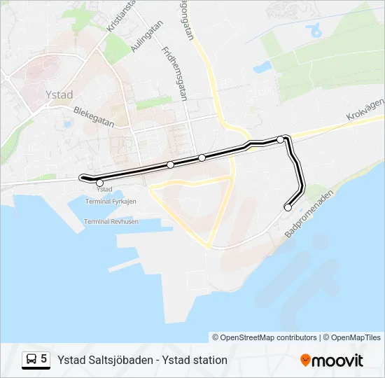 5 Bus Line Map