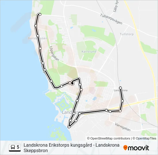 5 Bus Line Map