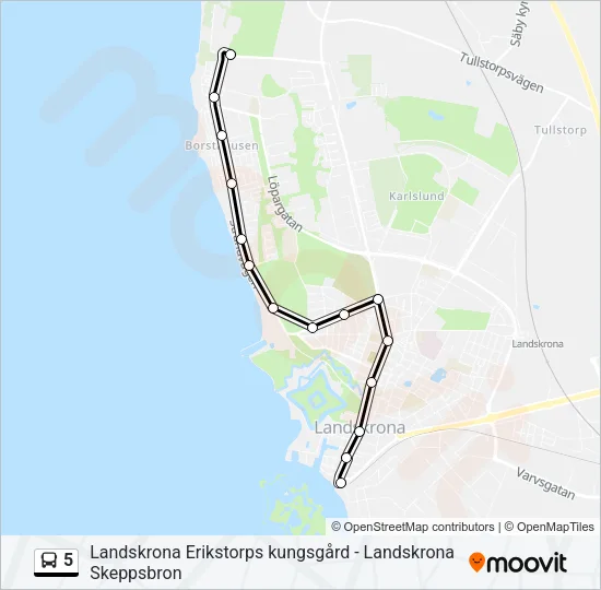 5 Bus Line Map