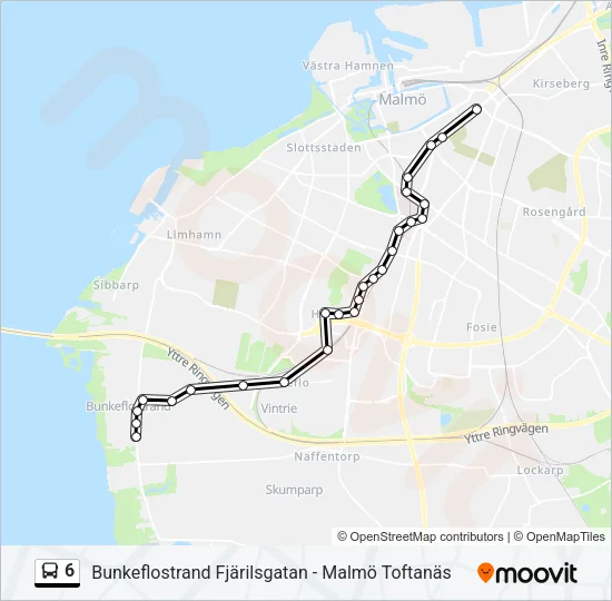 6 Bus Line Map