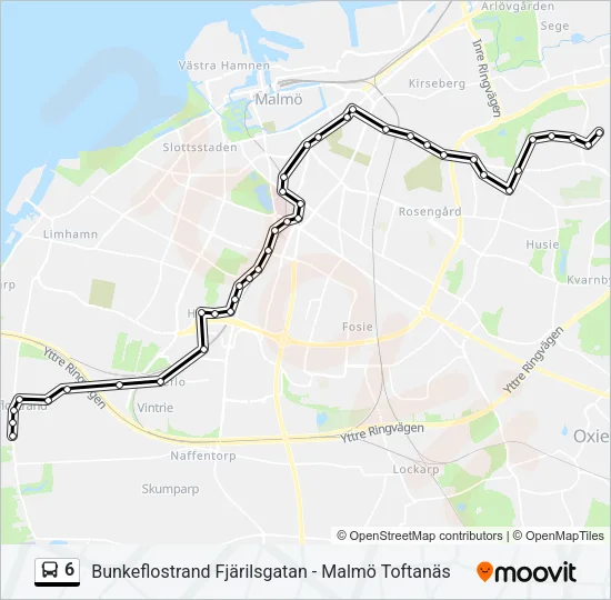 6 Bus Line Map