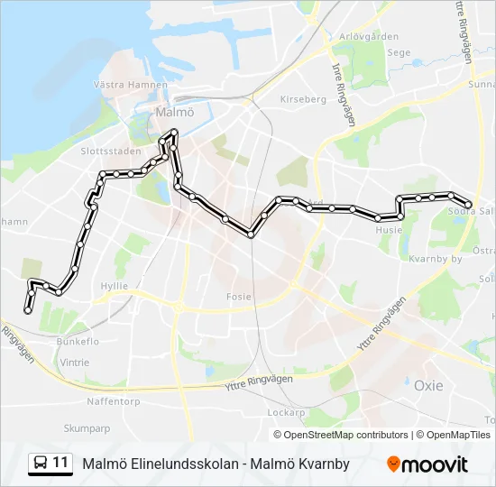 11 Bus Line Map