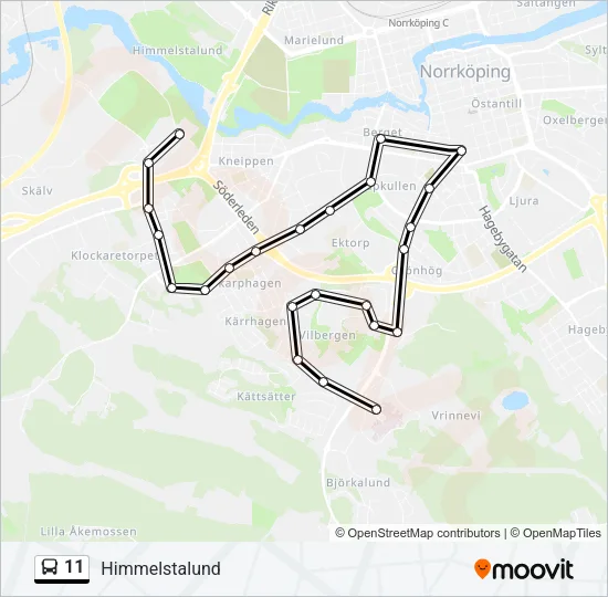 11 Bus Line Map