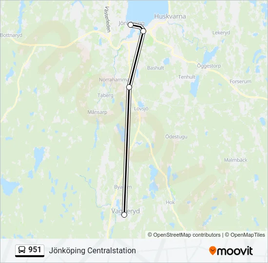 951 Bus Line Map