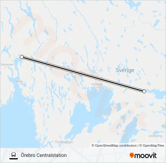 OSLO BUSSTERMINAL - ÖREBRO CENTRALSTATION Bus Line Map