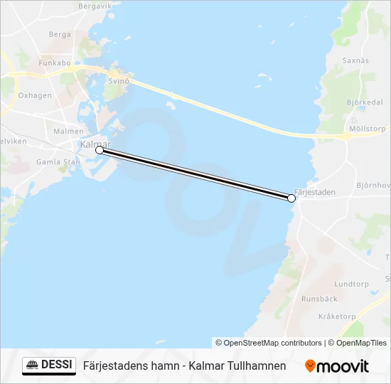 DESSI färja Linje karta