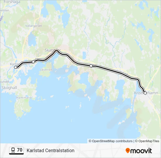 70 tåg Linje karta