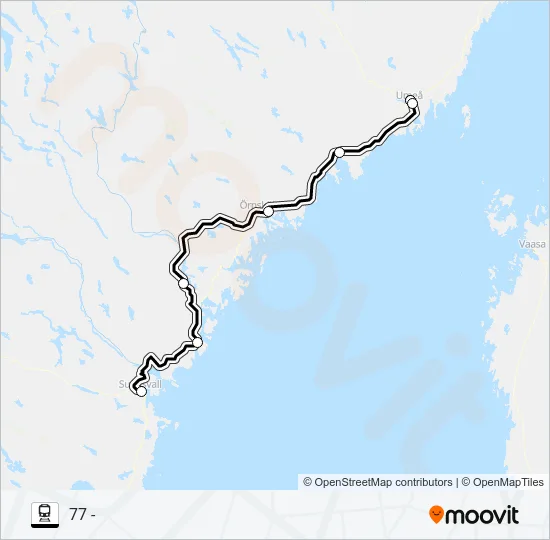 GÖTEBORG CENTRALSTATION - UMEÅ CENTRALSTATION Train Line Map