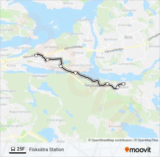 25F Bus Line Map