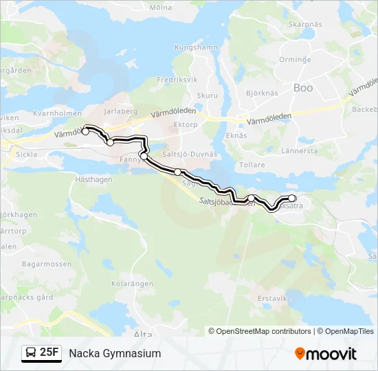25F Bus Line Map