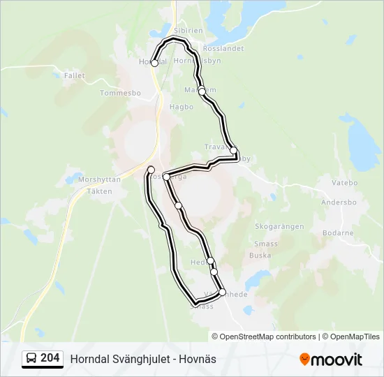 204 Bus Line Map