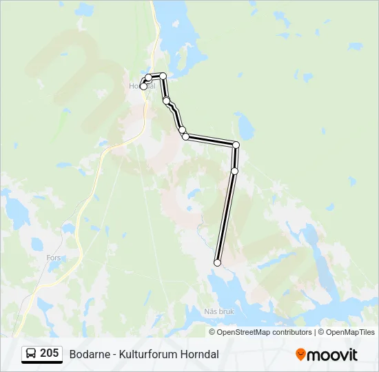 205 Bus Line Map