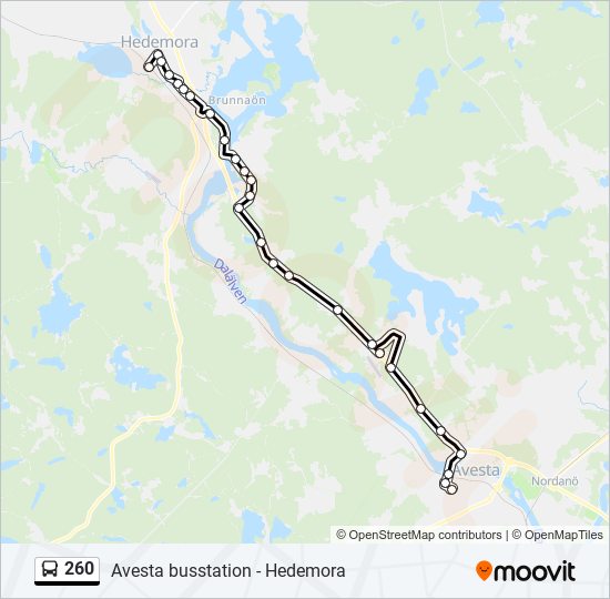 260 bus Line Map