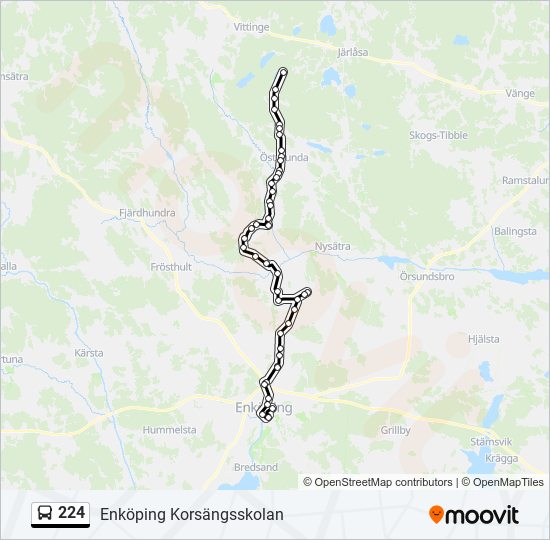 224 bus Line Map