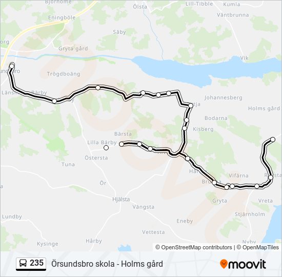 235 bus Line Map