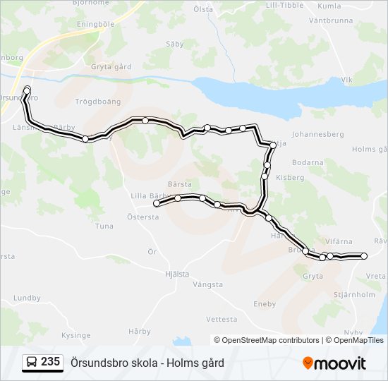 235 bus Line Map