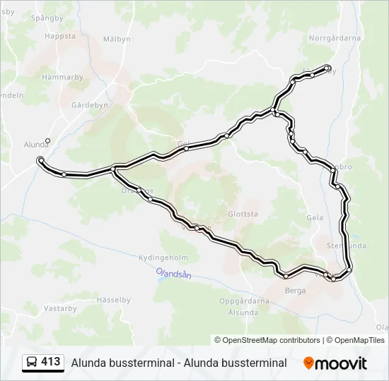 413 Bus Line Map