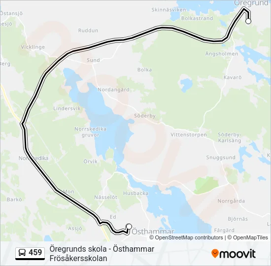 459 Bus Line Map