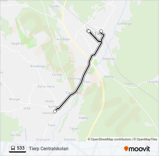 533 bus Line Map