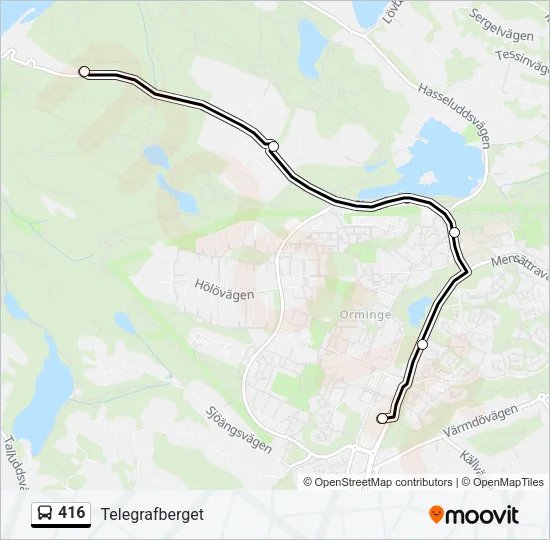 416 Bus Line Map