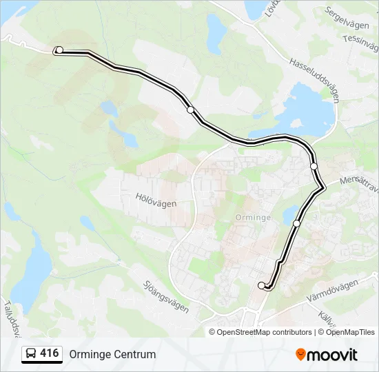416 Bus Line Map